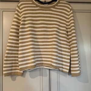 a new day Beige and White Striped Sweater